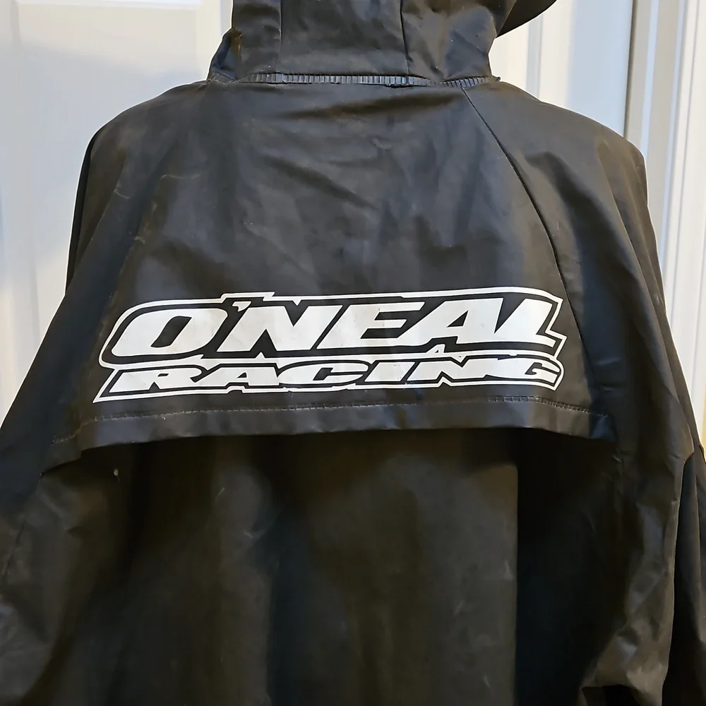 O'NEAL RACING Rubber Black Hooded Men's Rain Coat - XL